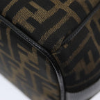 FENDI Zucca Canvas Vanity Pouch Brown Black gold86218