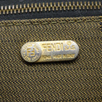 FENDI Zucca Canvas Vanity Pouch Brown Black gold86218