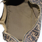 FENDI Zucca Canvas Vanity Pouch Brown Black gold86218