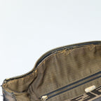 FENDI Zucca Canvas Vanity Pouch Brown Black gold86218