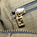 FENDI Zucca Canvas Vanity Pouch Brown Black gold86218