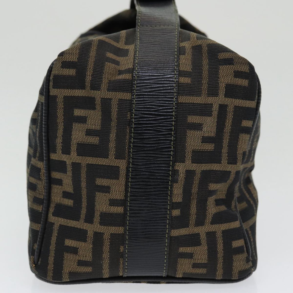 FENDI Zucca Canvas Vanity Pouch Brown Black gold86218