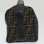 FENDI Zucca Canvas Vanity Pouch Brown Black gold86218