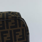 FENDI Zucca Canvas Vanity Pouch Brown Black gold86247