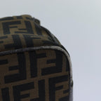 FENDI Zucca Canvas Vanity Pouch Brown Black gold86247
