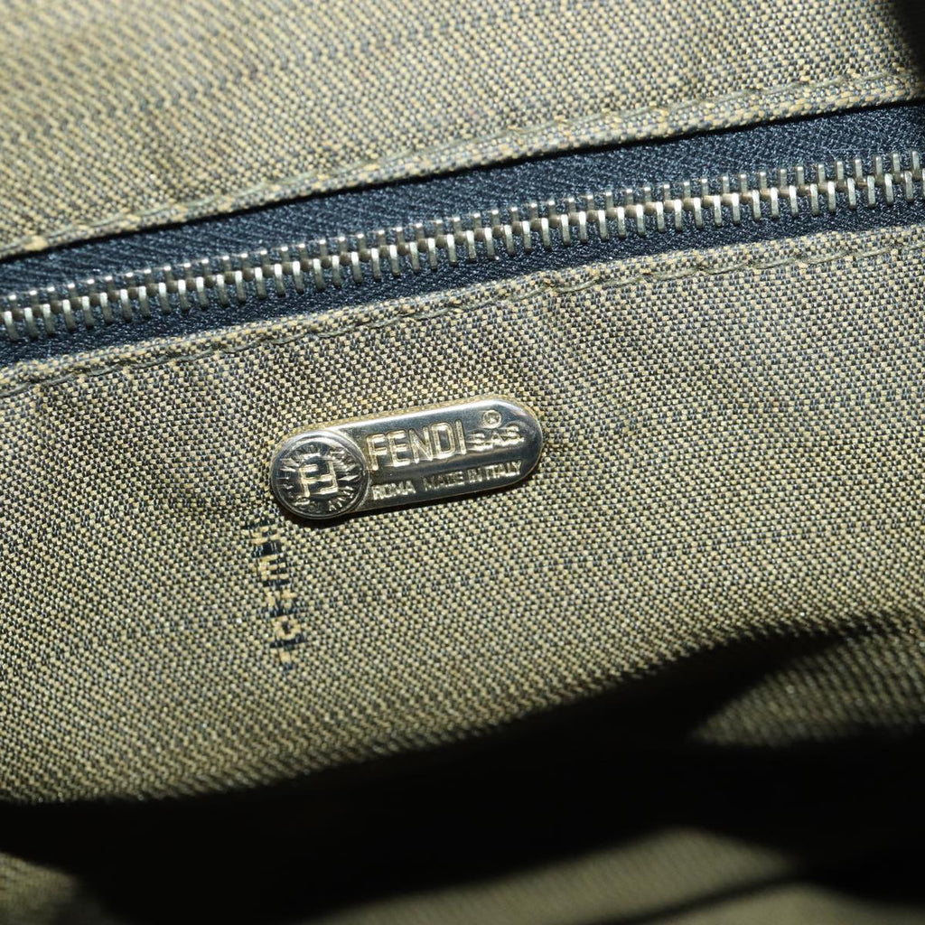 FENDI Zucca Canvas Vanity Pouch Brown Black gold86247