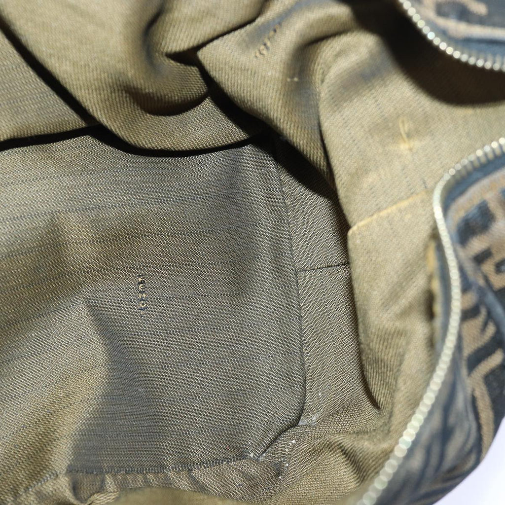 FENDI Zucca Canvas Vanity Pouch Brown Black gold86247