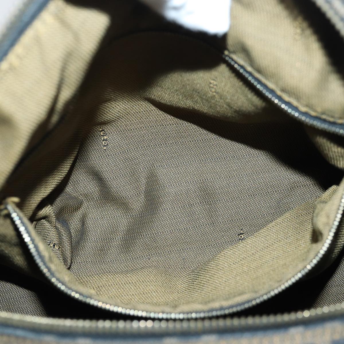 FENDI Zucca Canvas Vanity Pouch Brown Black gold86247