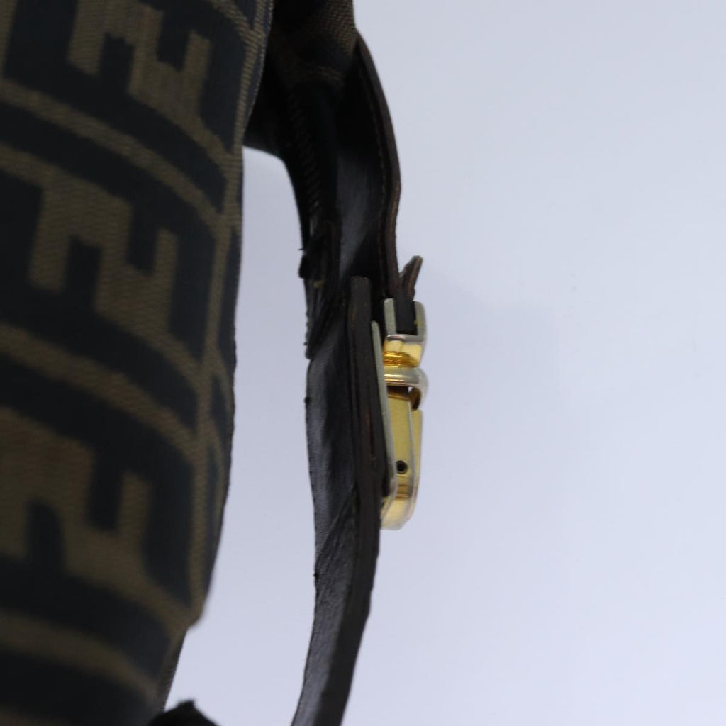 FENDI Zucca Canvas Vanity Pouch Brown Black gold86247