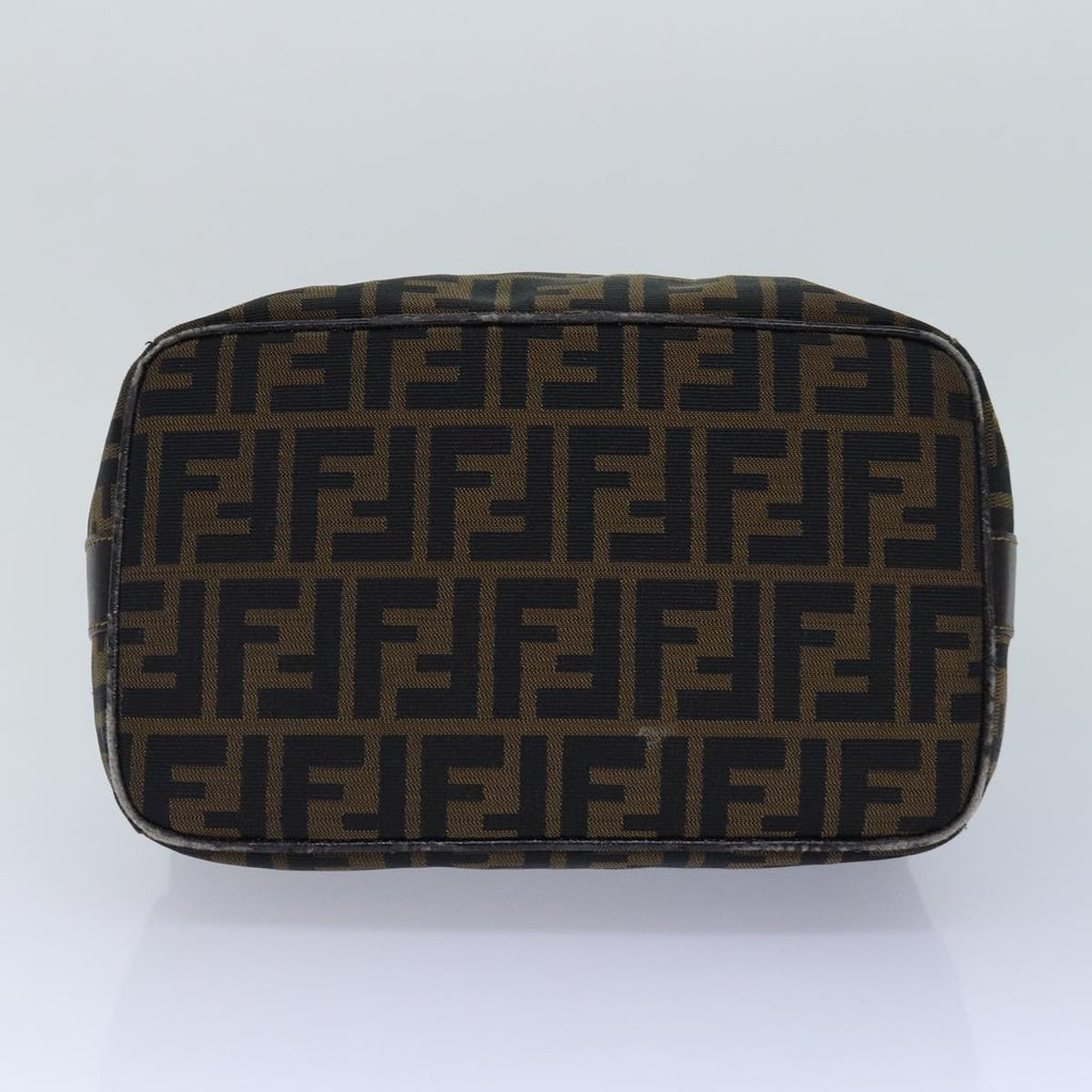 FENDI Zucca Canvas Vanity Pouch Brown Black gold86247