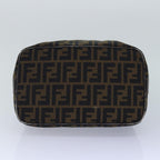 FENDI Zucca Canvas Vanity Pouch Brown Black gold86247