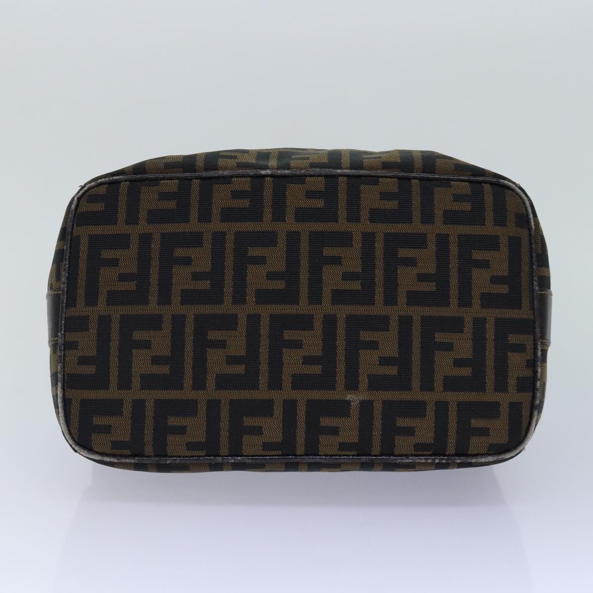 FENDI Zucca Canvas Vanity Pouch Brown Black gold86247