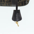 FENDI Zucca Canvas Hand Bag Brown Black gold86248