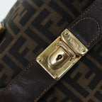 FENDI Zucca Canvas Hand Bag Brown Black gold86248