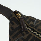 FENDI Zucca Canvas Hand Bag Brown Black gold86248
