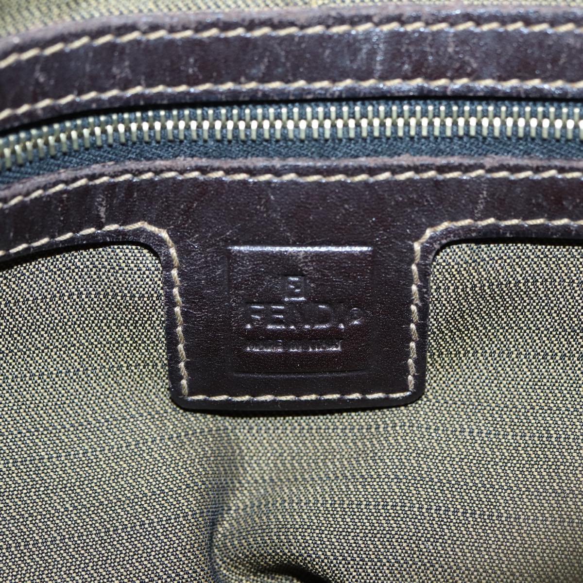 FENDI Zucca Canvas Hand Bag Brown Black gold86248