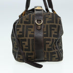 FENDI Zucca Canvas Hand Bag Brown Black gold86248