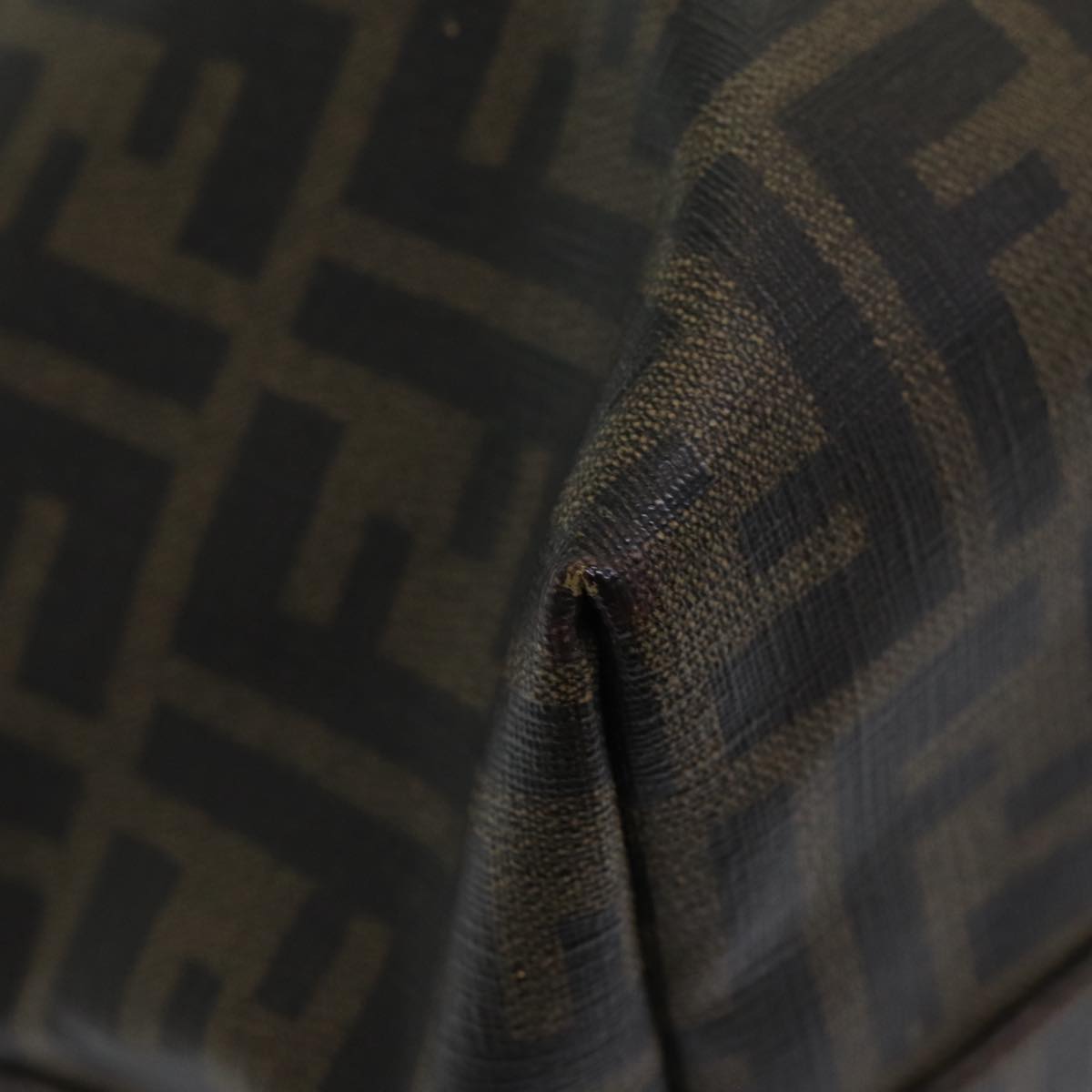 FENDI Zucca Canvas Tote Bag Brown Black gold86249