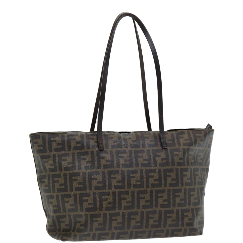FENDI Zucca Canvas Tote Bag Brown Black gold86249