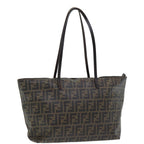 FENDI Zucca Canvas Tote Bag Brown Black gold86249