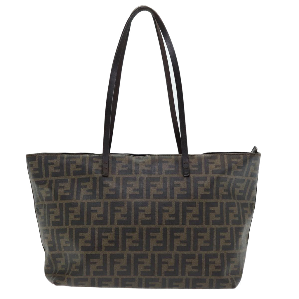 FENDI Zucca Canvas Tote Bag Brown Black gold86249