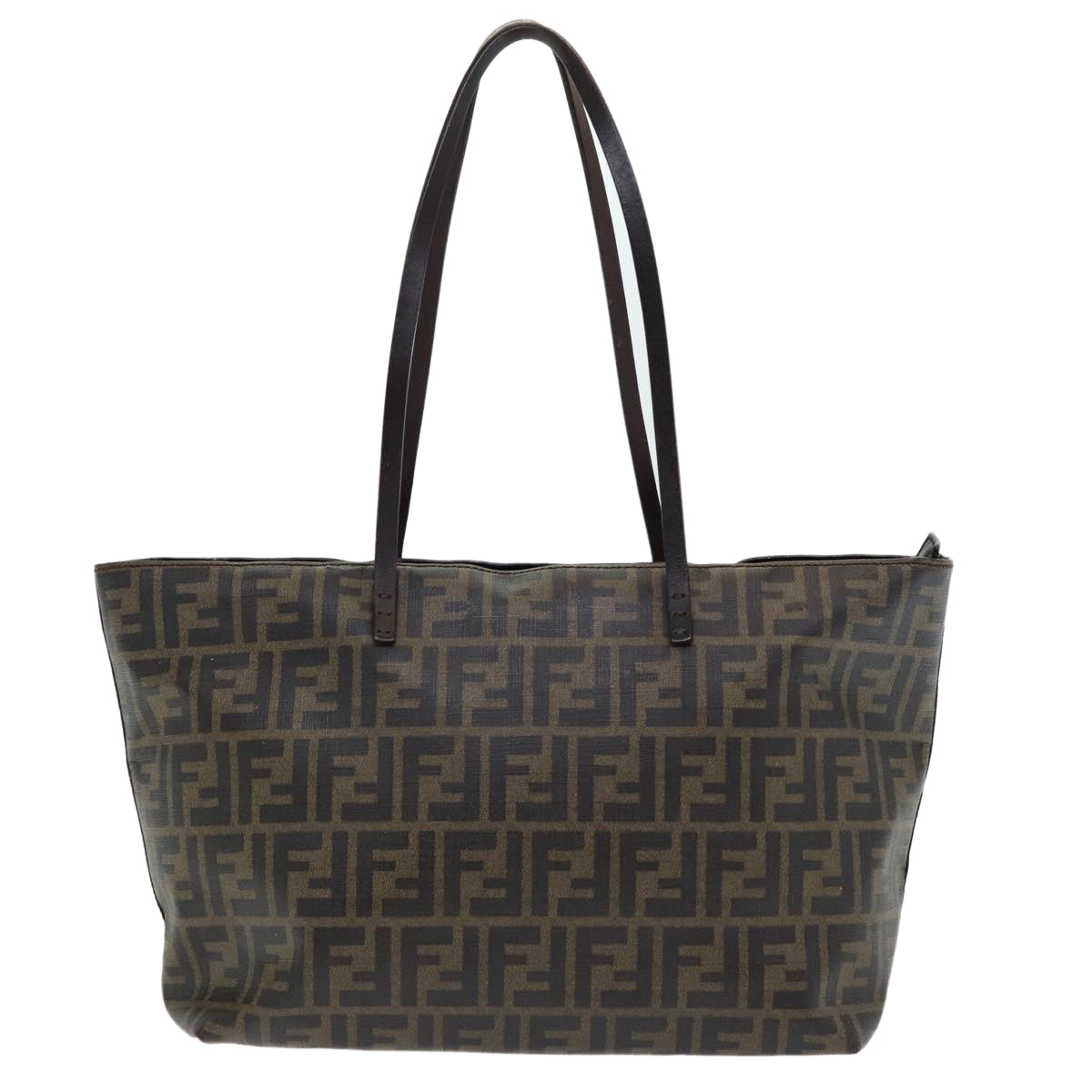 FENDI Zucca Canvas Tote Bag Brown Black gold86249