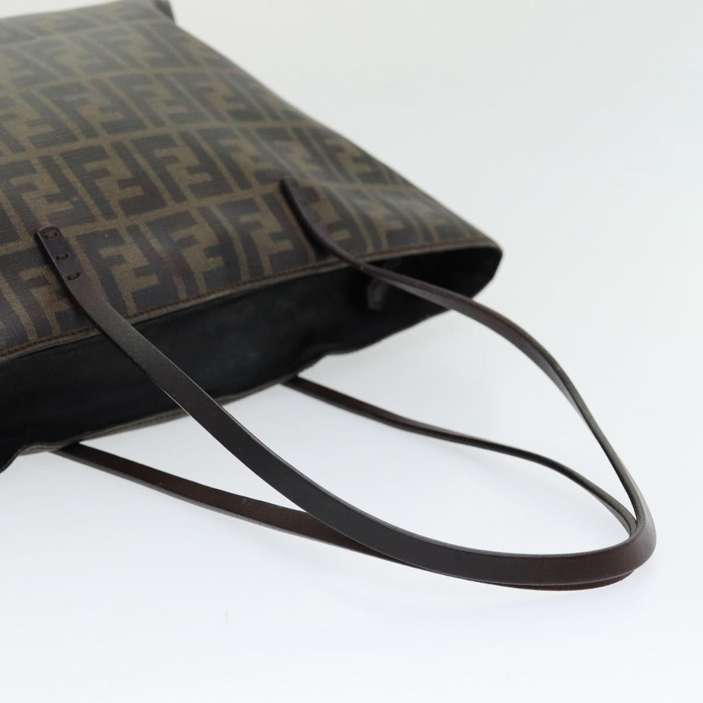 FENDI Zucca Canvas Tote Bag Brown Black gold86249