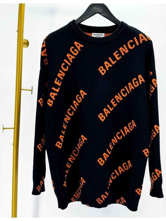 Balenciaga Multi logo overfit knit black 657528