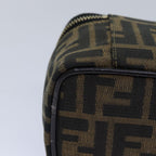 FENDI Zucca Canvas Vanity Pouch Brown Black gold86299