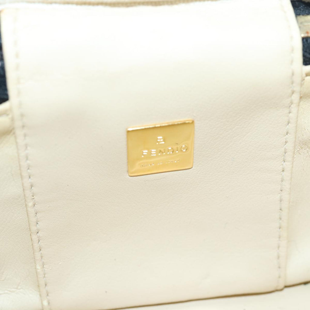 FENDI Zucca Canvas Vanity Pouch Brown Black gold86299