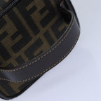 FENDI Zucca Canvas Vanity Pouch Brown Black gold86299