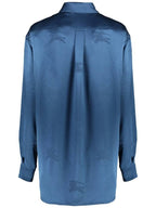 Burberry EKD Silk Jacquard Shirt Blue