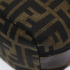 FENDI Zucca Canvas Vanity Pouch Brown Black gold86430