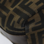 FENDI Zucca Canvas Vanity Pouch Brown Black gold86430