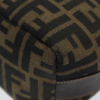 FENDI Zucca Canvas Vanity Pouch Brown Black gold86430