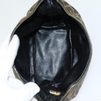 FENDI Zucca Canvas Vanity Pouch Brown Black gold86430