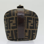 FENDI Zucca Canvas Vanity Pouch Brown Black gold86430