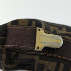 FENDI Zucca Canvas Vanity Pouch Brown Black gold86430