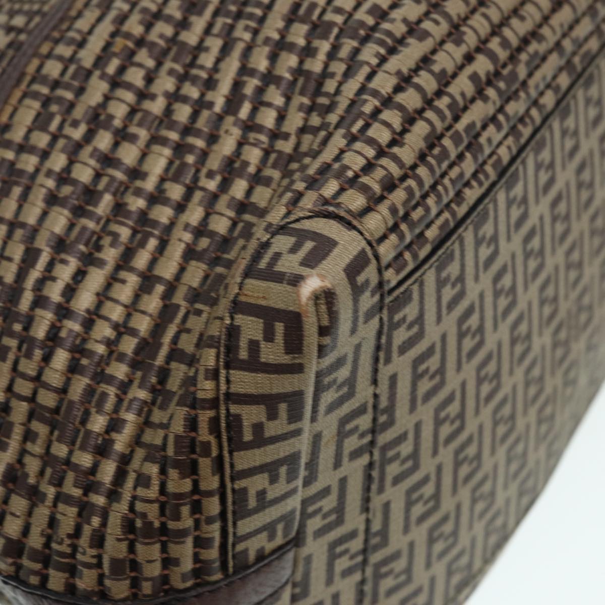 FENDI Zucchino Canvas Hand Bag Brown86480