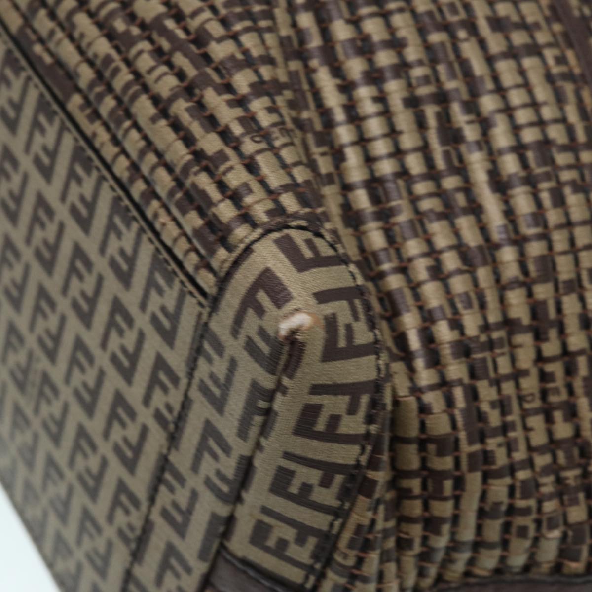 FENDI Zucchino Canvas Hand Bag Brown86480