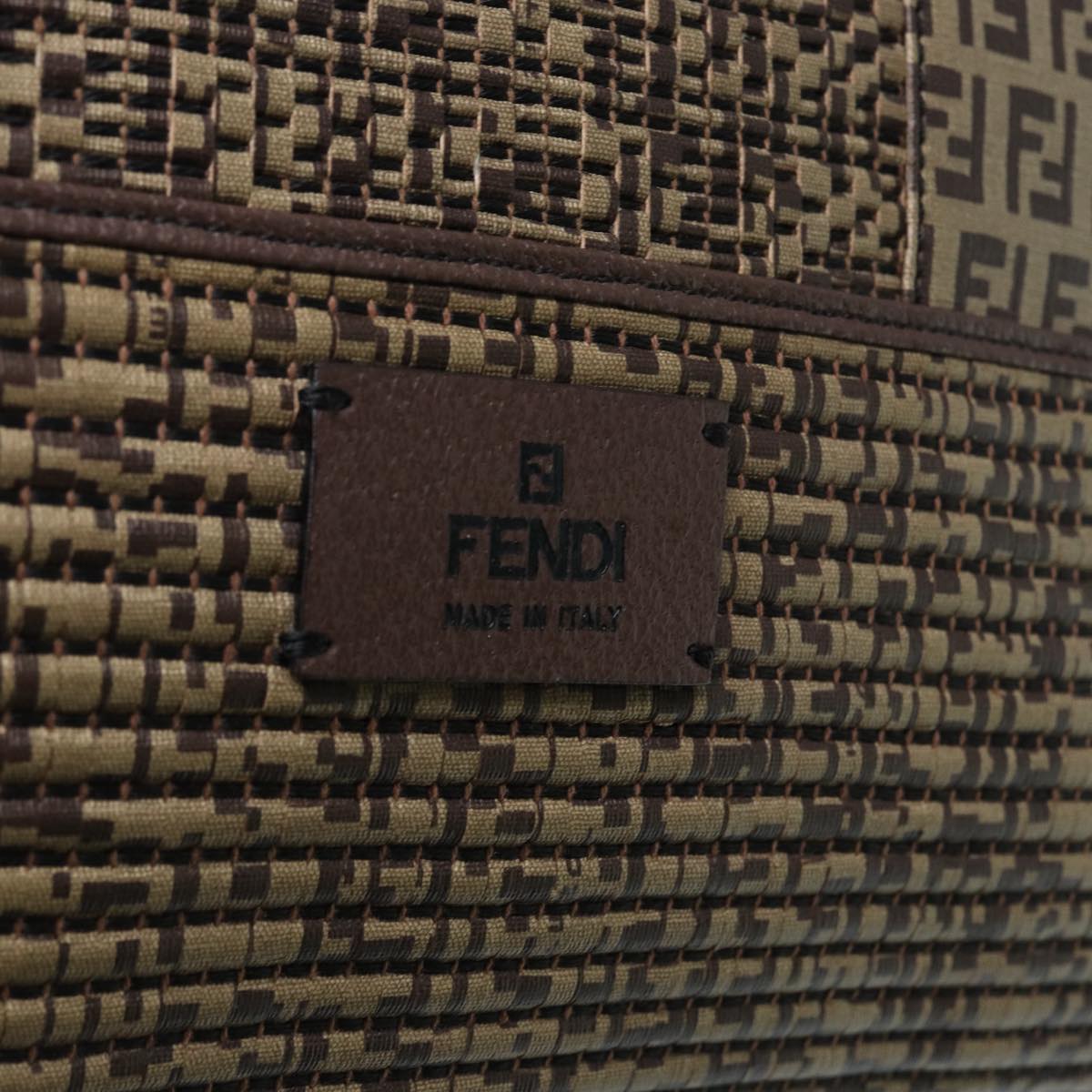 FENDI Zucchino Canvas Hand Bag Brown86480