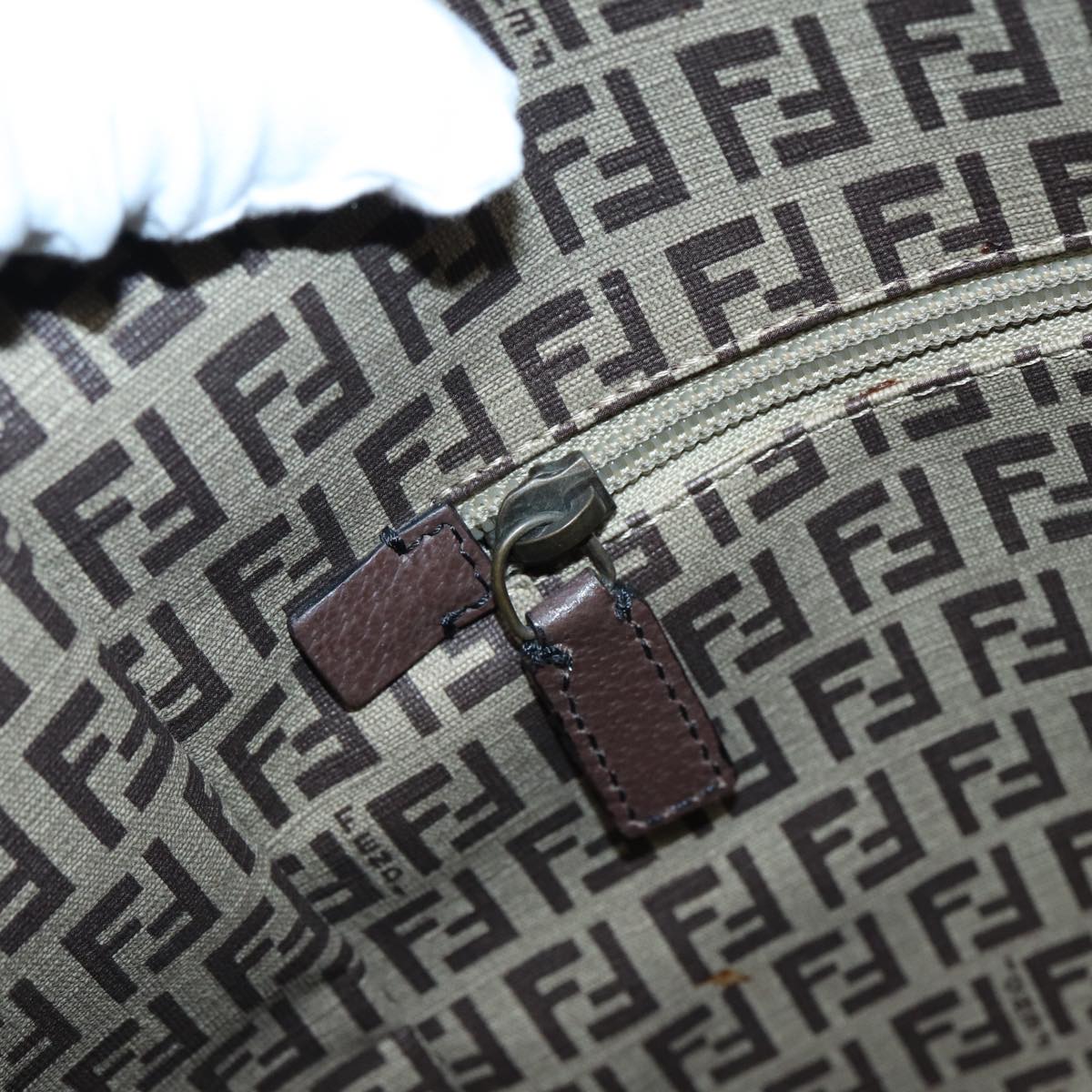 FENDI Zucchino Canvas Hand Bag Brown86480
