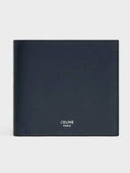 CELINE Bifold Triomphe Calfskin Half Wallet Blue Sacre