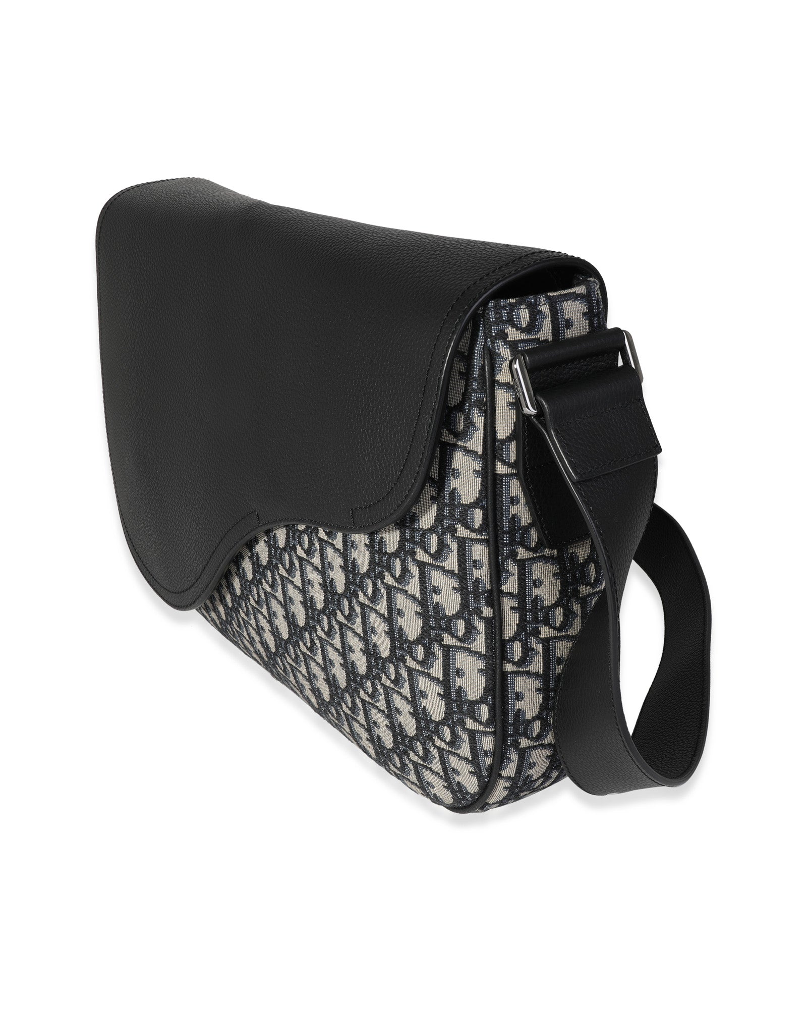 Dior Blue Oblique & Leather Saddle Messenger Bag