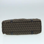 FENDI Zucchino Canvas Mamma Shoulder Bag Brown Black Silver86710