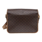 CELINE Macadam Canvas Shoulder Bag PVC Leather Brown Gold Auth 86834