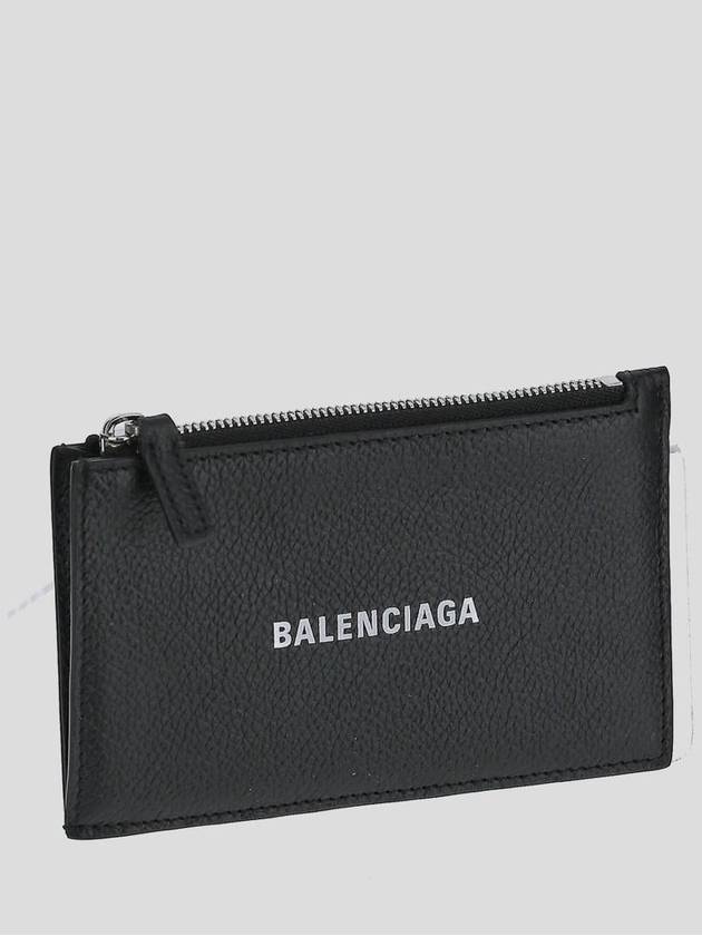 Balenciaga Logo Print Cash Card Wallet Black