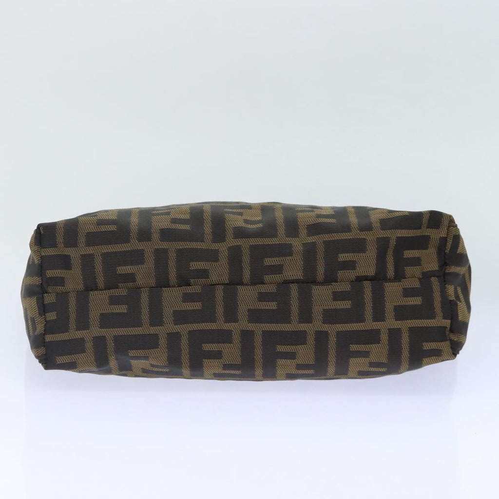 FENDI Zucca Canvas Hand Bag Brown Black Silver86924