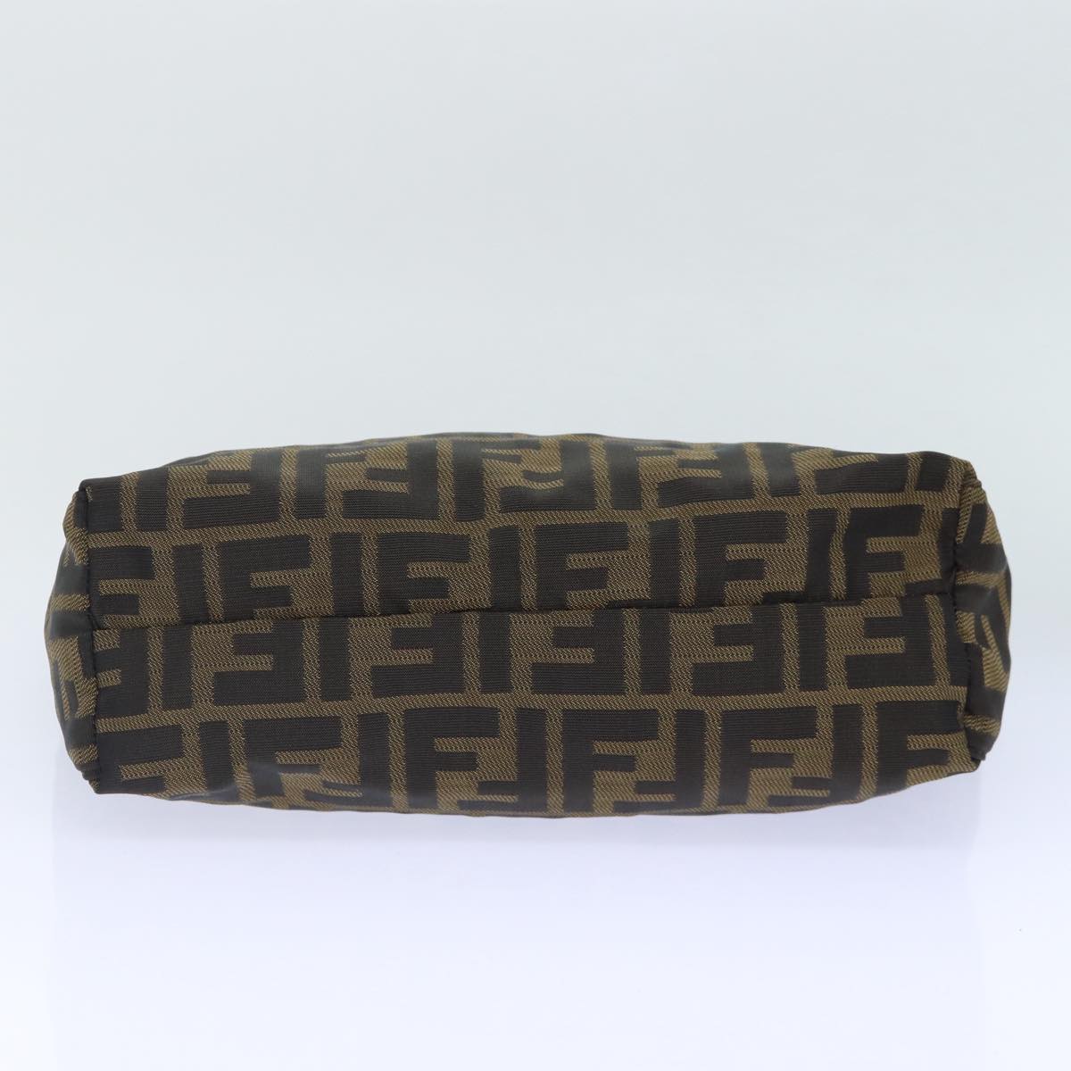 FENDI Zucca Canvas Hand Bag Brown Black Silver86924