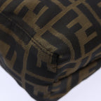 FENDI Zucca Canvas Hand Bag Brown Black Silver86924